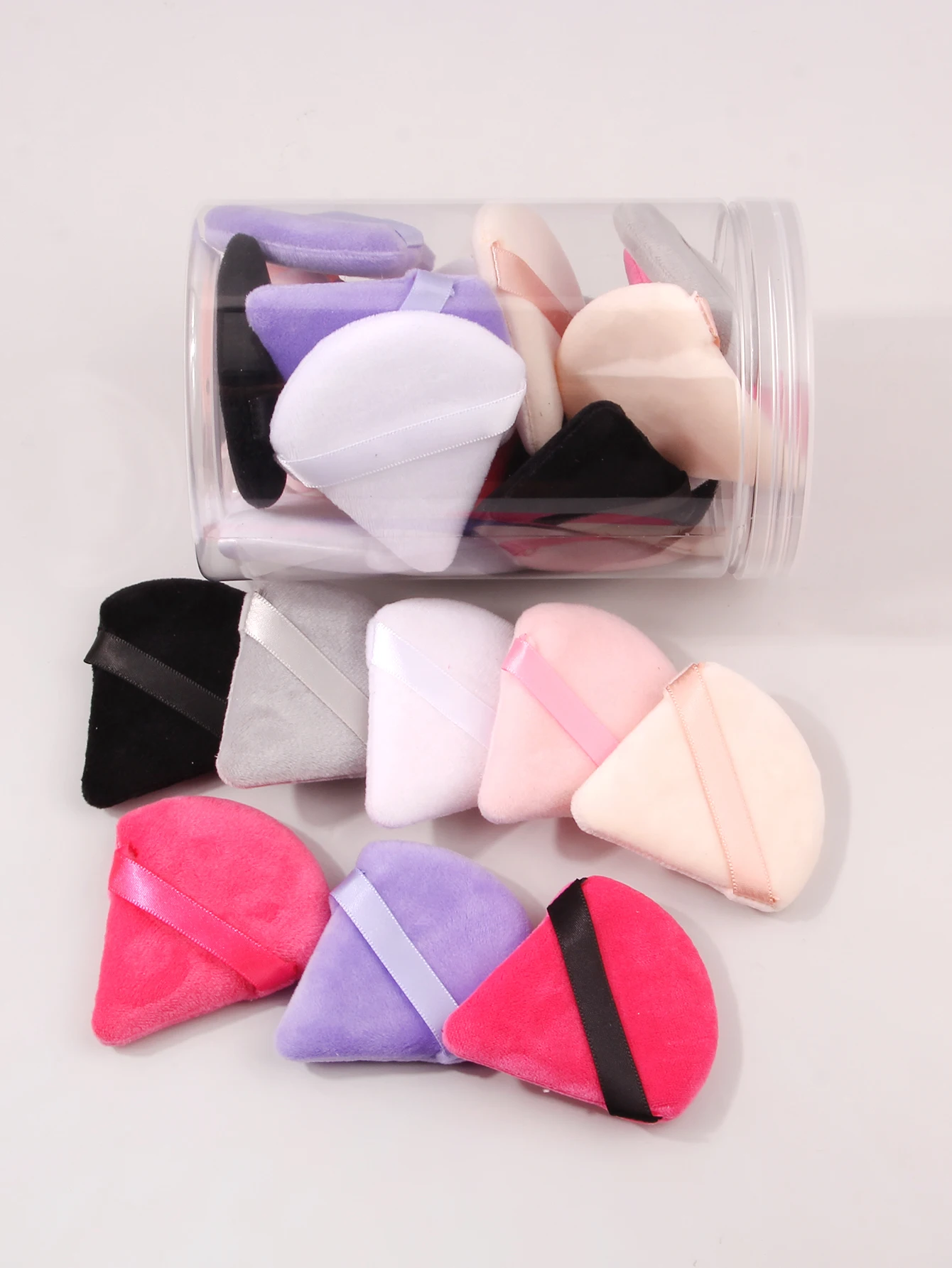 Soft Plush Powder Puff para pó solto Maquiagem Foundation Puff, cores aleatórias, aleatoriamente triângulo, cosméticos líquidos, 25pcs