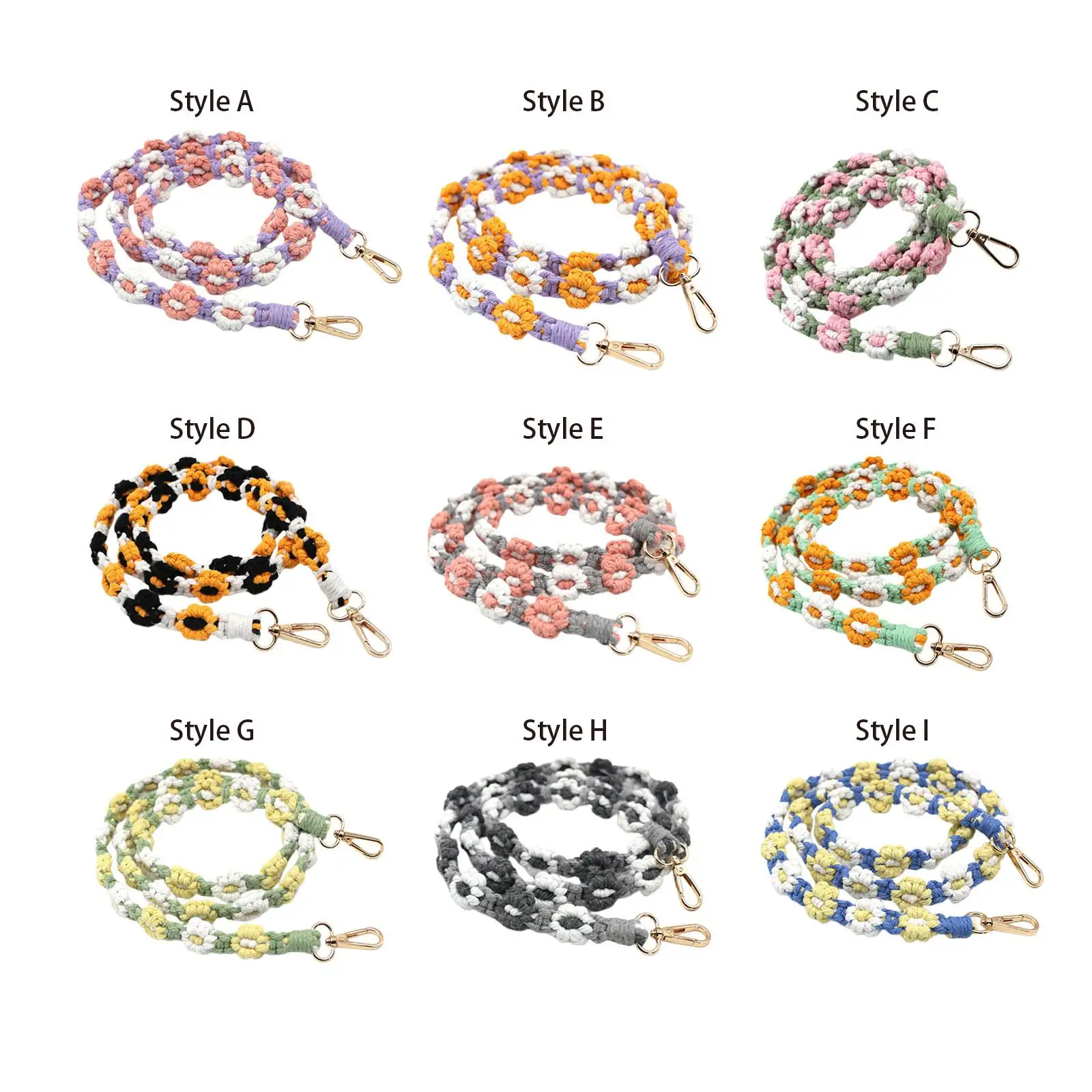 

Цветочный тканый ремешок для телефона ремень модный ручной работы 51,18 дюймов крупный ремень для телефона