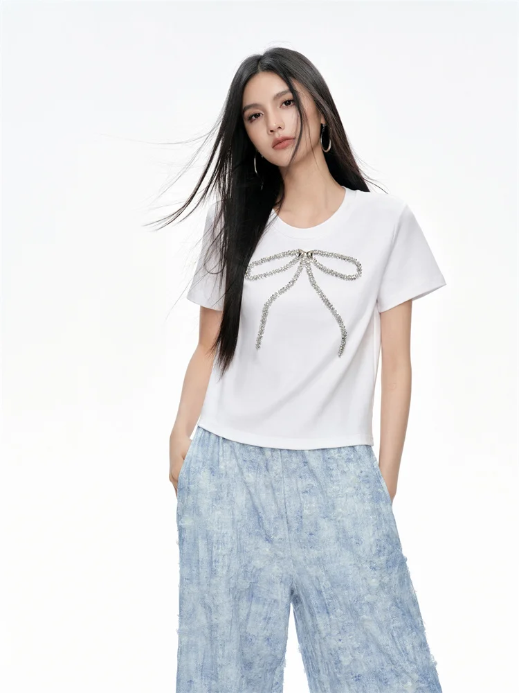 

Женская футболка Chill Zoe Water Diamond Knot ort Sve, летняя повседневная футболка с круглым вырезом из смесового хлопка