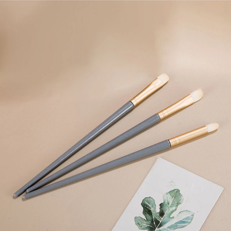 3PCS Eye Shadow Detail Brushes Tool Set Cosmetic Highlighter Lying Silkworm Smudge Soft Hair Brush Blush Beauty Makeup