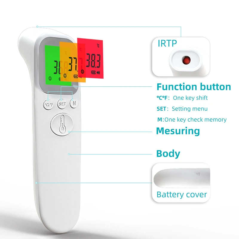 Digital Forehead Thermometer Digital Medical Electronic  Accuracy Non-contact Temperature Meter Fever For Adult Child Baby