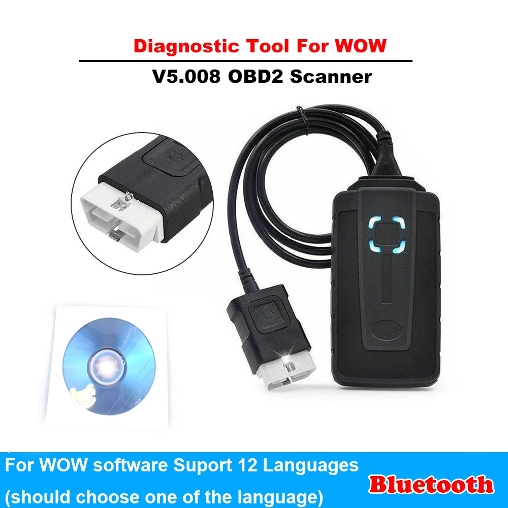 OBD Scanner Diagnostic Tool For WOW Snooper 2020 2021 2022 R2 Delphis Truck Car Keygen CD Bluetooth ISS ISI VOLTAGE CHECK V5.008