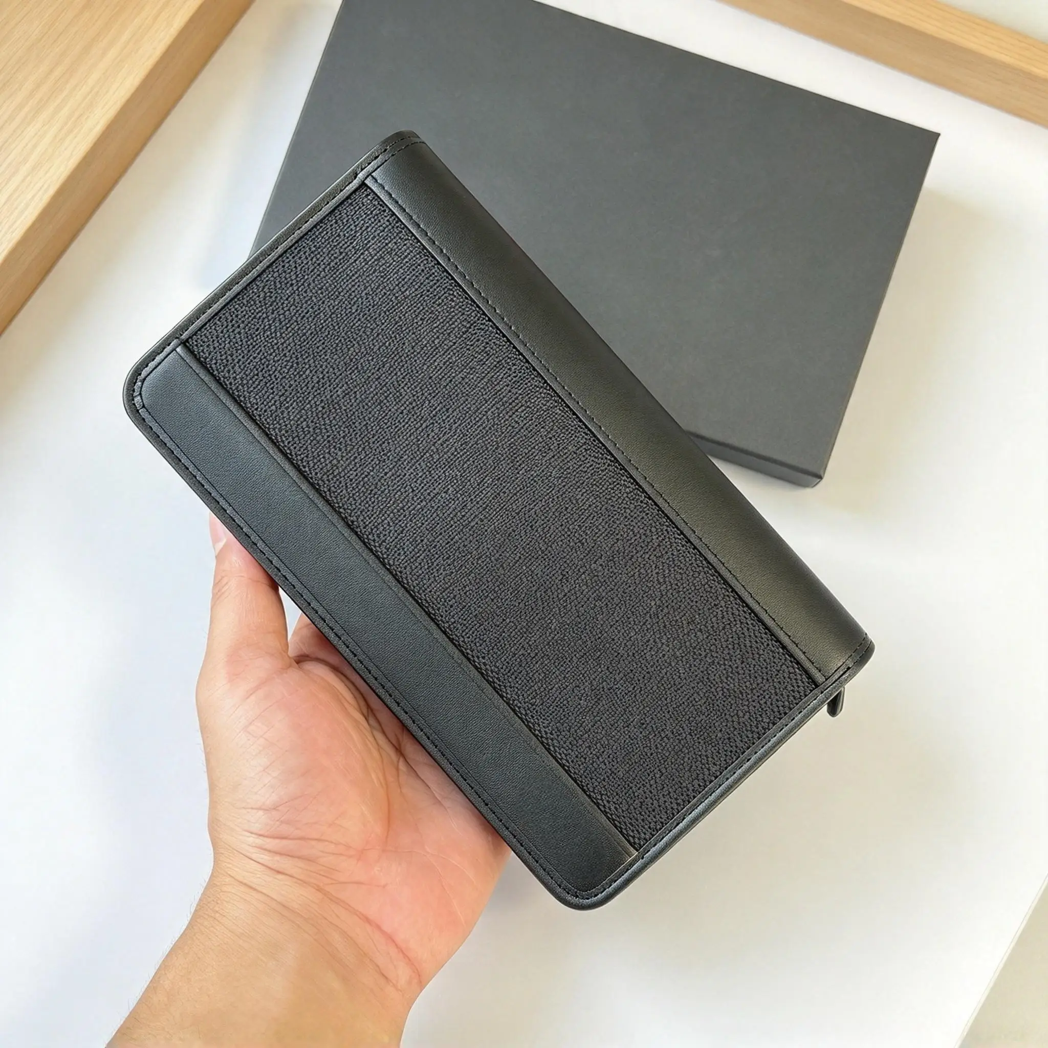 Men’s Long Zipper Nylon Business Wallet, New Style Card Slots Coin Purse Hand Wallet