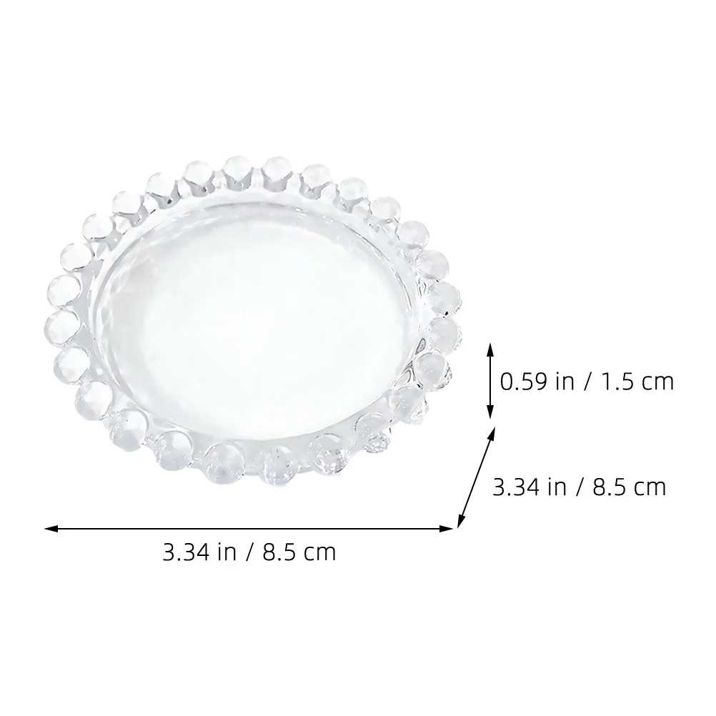 

3Pcs Glass Dessert Snack Plates Serving Dish Lightweight Fruit Food Display Appetizers Mini Glass Plate