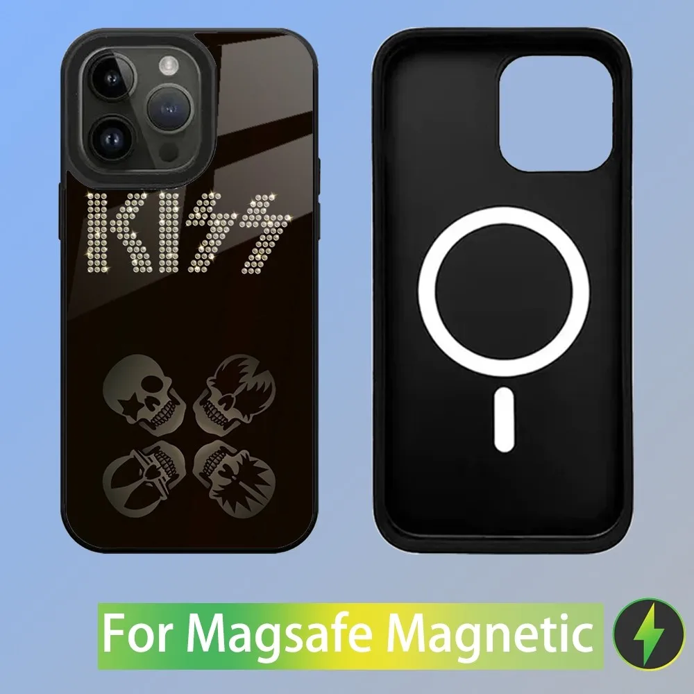 K-Kiss Rock Band Phone Case For iPhone 16,15,14,13,12,11,Plus,Pro,Max Mini Magsafe Magnetic Wireless Charging