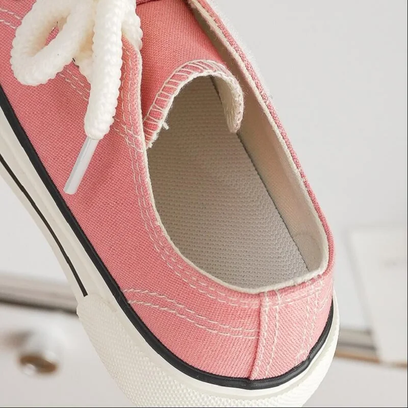 Zapatos de lona para niños y niñas, calzado Retro de suela suave, informal, color negro, goma, rosa, Beige, blanco, 24-37