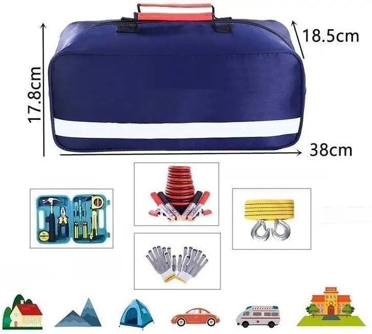 Road Rescue Emergency Reflective Triangle Warning Car Safety Trailer Aid Rescue Kit