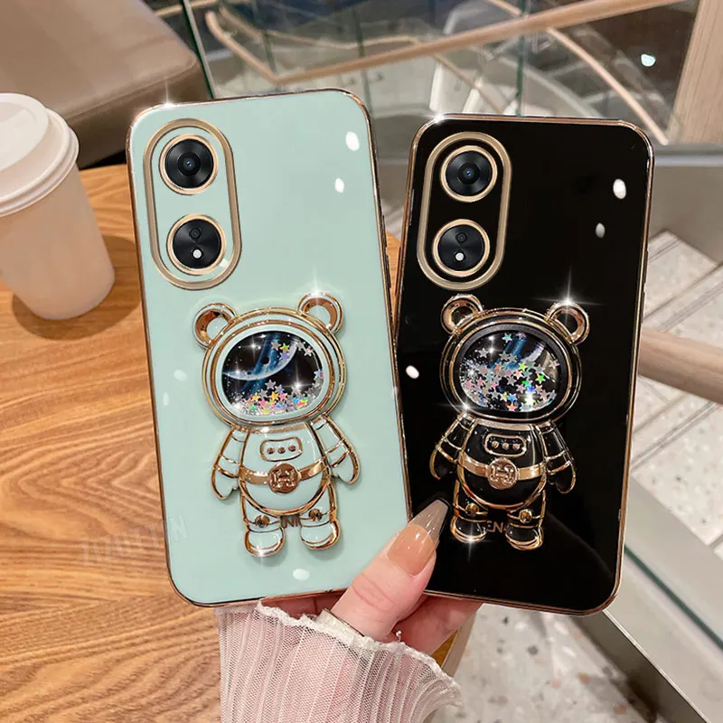 مجوهرات بريق رائد الفضاء الدب حامل هاتف الحال بالنسبة ممن لهم A38 A36 A76 A58 A57 A74 A78 A5 A7 A79 A95 A60 A18 A53 A17 A16 4G 5G #4