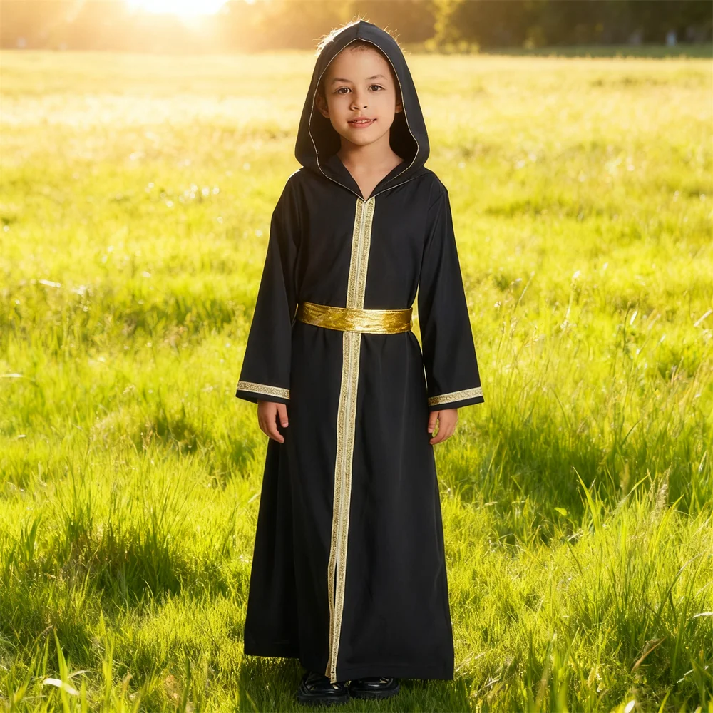 

Ид Дети Девушки Джеллаба с капюшоном Абая Мусульманское детское платье макси Исламская одежда Марокко Кафтан Дубай Турция Халат Джалабия Платье