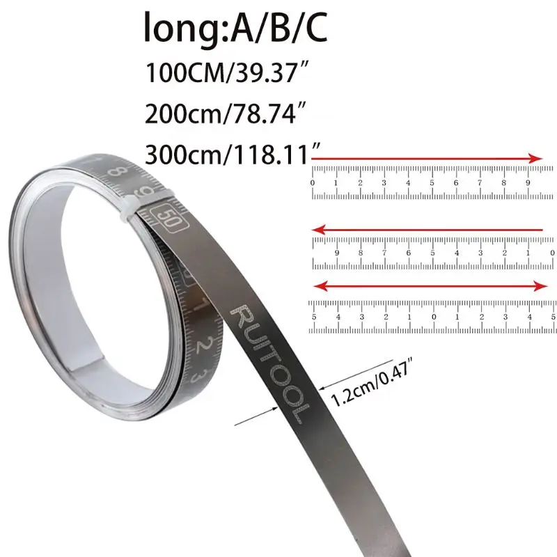 Cinta métrica de doble escala para carpintería, herramienta doméstica de 1m, palo en banco de trabajo, regla de mesa, cinta adhesiva, sierra de dibujo