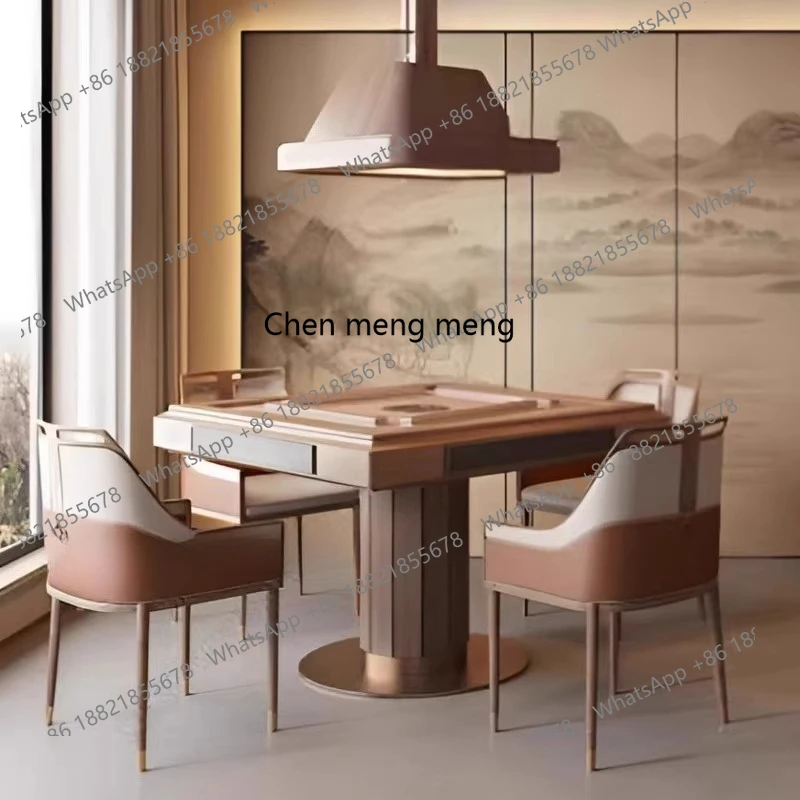 

Automatic Mahjong Table and Chair Set New Chinese Style Homestay Tea House Chess Table Hotel Private Room Egg Beating Table