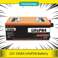 Cloudenergy 12V 150Ah LiFePO4 Battery Pack Backup Power,1280W Power 1920Wh Energy, 6000+ Cycles, Built-in 100A BMS,10-year Life