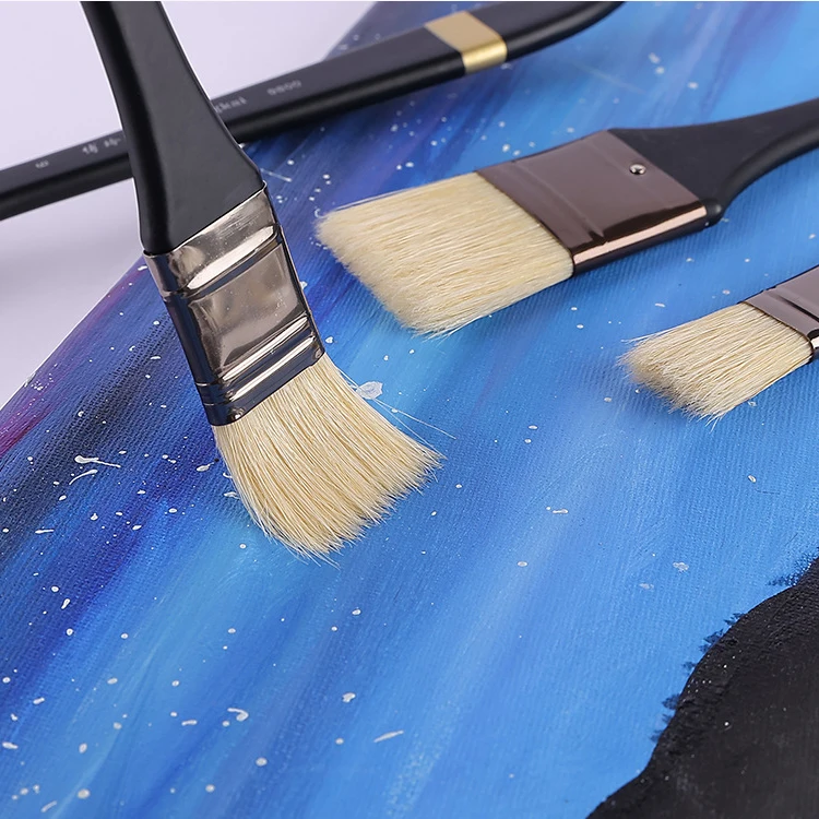 Paint Brush  bristle pig hair head Oil painting propylene acrylic painting brush special made art brush