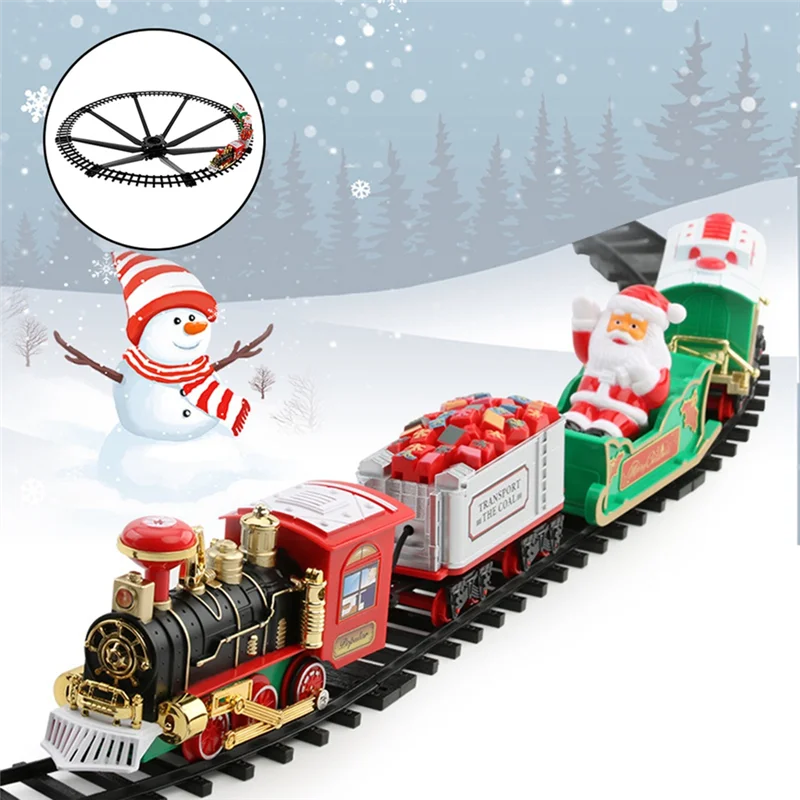 

【Must-Haves】Christmas Train Set Railway Train Carriage Toy Christmas Train Tree Decoration Track Electric Toy Children Gift