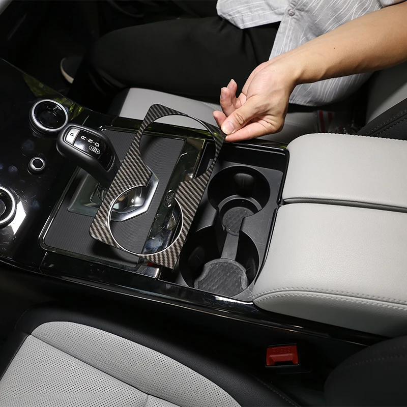 

For Range Rover Evoque L551 2019-2020 CInterior Stickers Cover Water Cup Holder Panel Decoration ABS Cup Holder Protection Kit