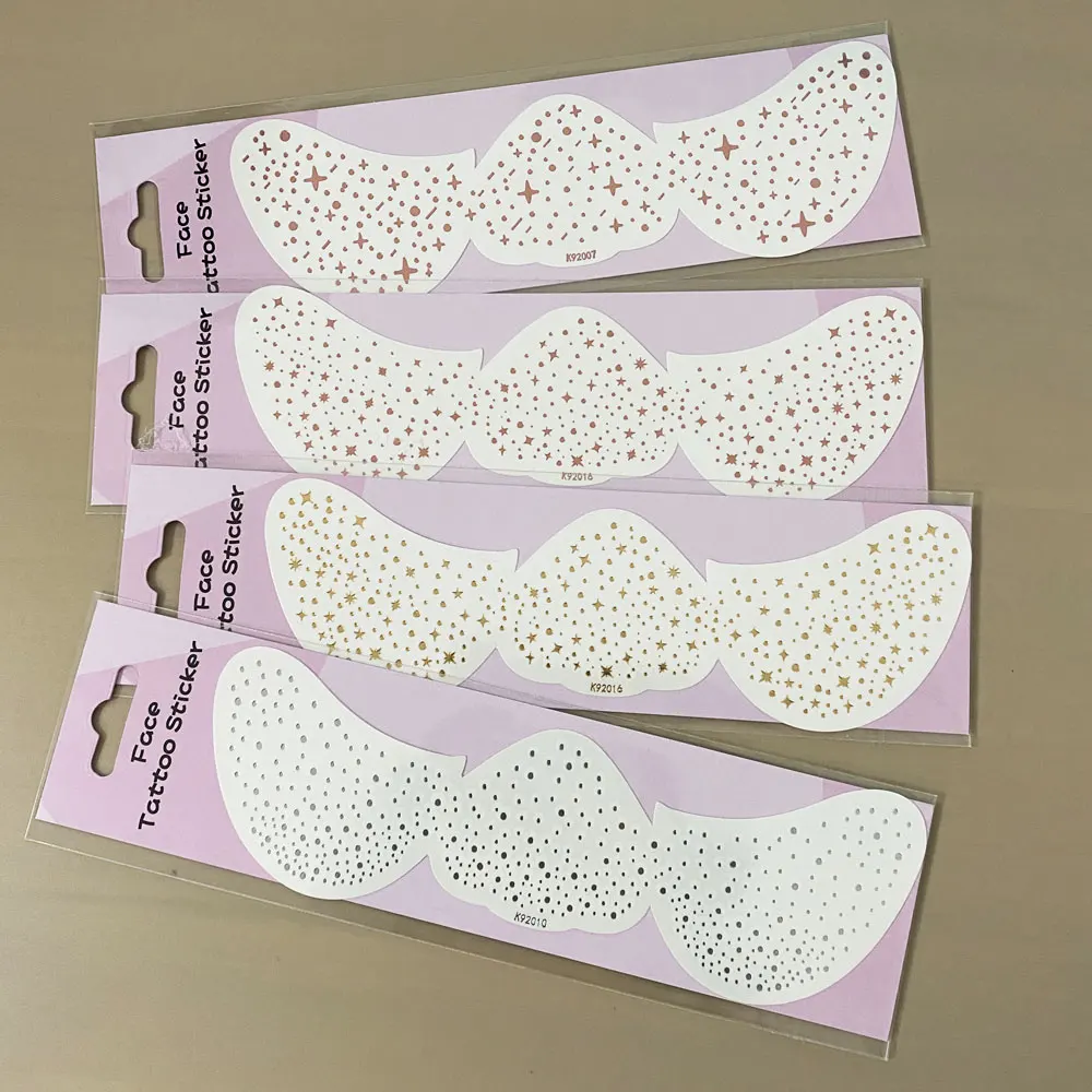 1pc Glitter Fake Freckles Sticker for Face Metallic Gold Silver Freckles Makeup Patches Temporary Tattoos for Women Face Makeup