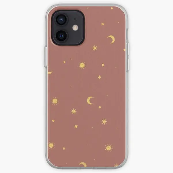 Gold Foil Star And Moon Pattern Rose I  Phone Case Customizable for iPhone X XS XR Max 11 12 13 14 Pro Max Mini 6 6S 7 8 Plus