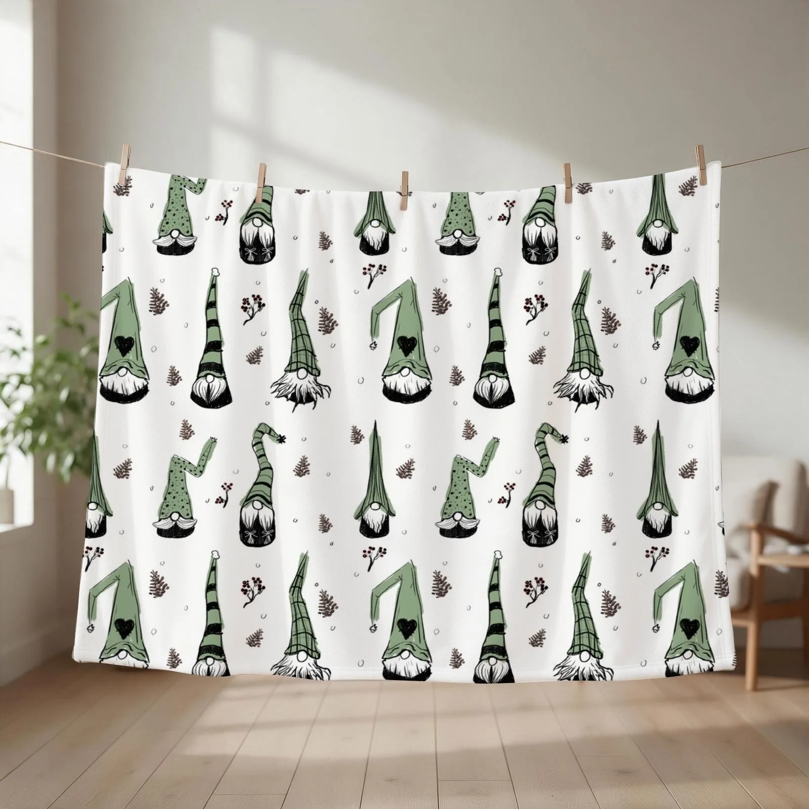 Gnome buddies Throw Blanket Fashion Sofas Furry Blankets For Sofas Tourist Blankets