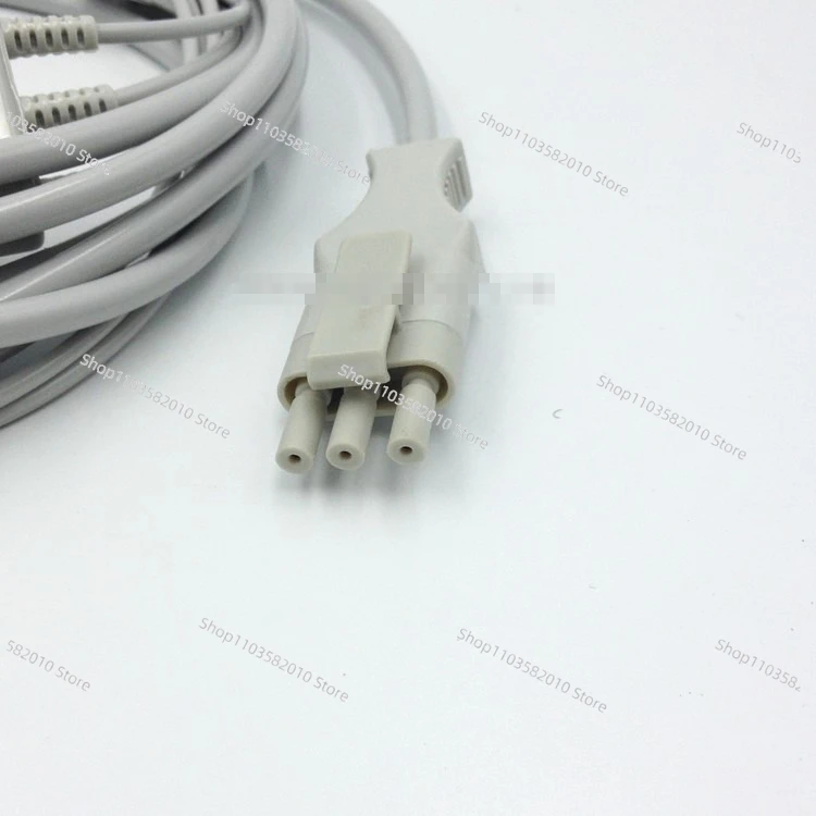 Compatible with German Pumekang Defibrillator Integrated 3-lead Button ECG Lead Line 3-socket Dynamic Line