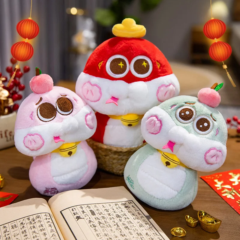 35CM Kawaii New Year Lucky Snake Plush Dolls Soft Cartoon Toy Pillow Auspicious Animals Back Cushion Children Baby New Year Gift