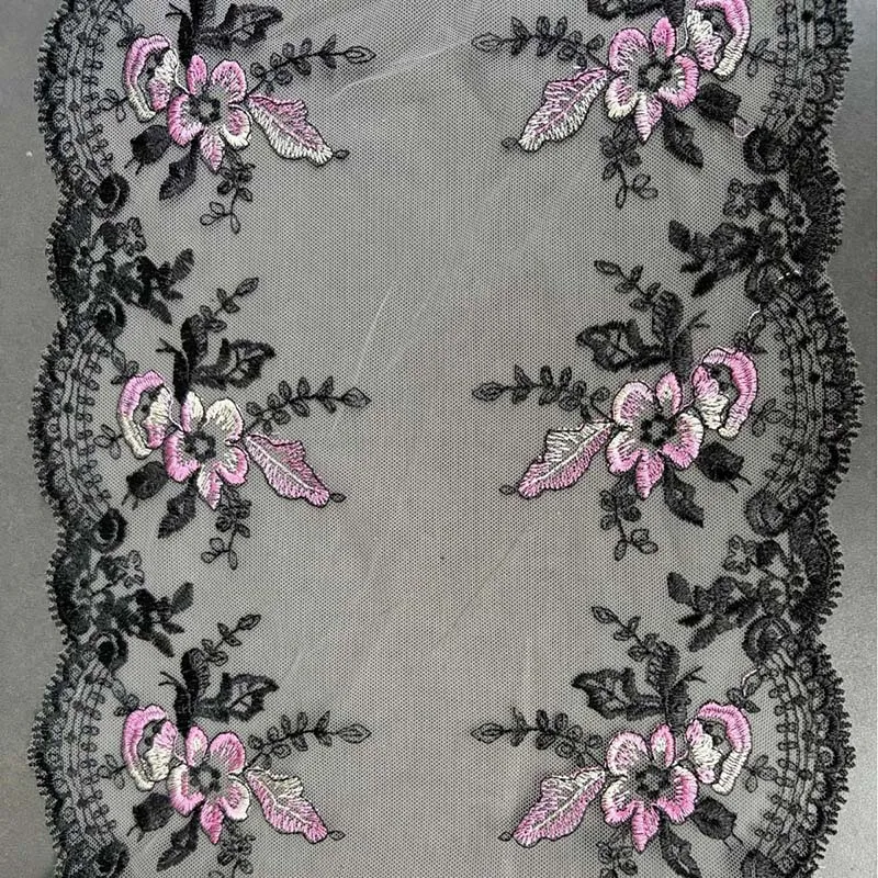 1lot/20yds Two Sides Embroidery Lace Fabric DIY Accessories Floral EmbroideredMesh Tulle Lace Trim for Sewing Craft