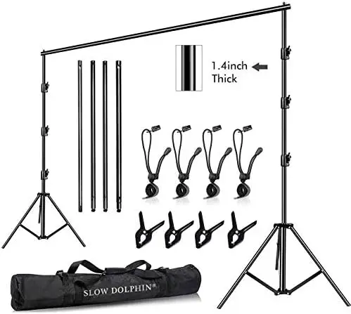 10 x 10Ft Photo Video Studio Heavy Duty Adjustable Muslin Backdrop Stand Background Support System Kit