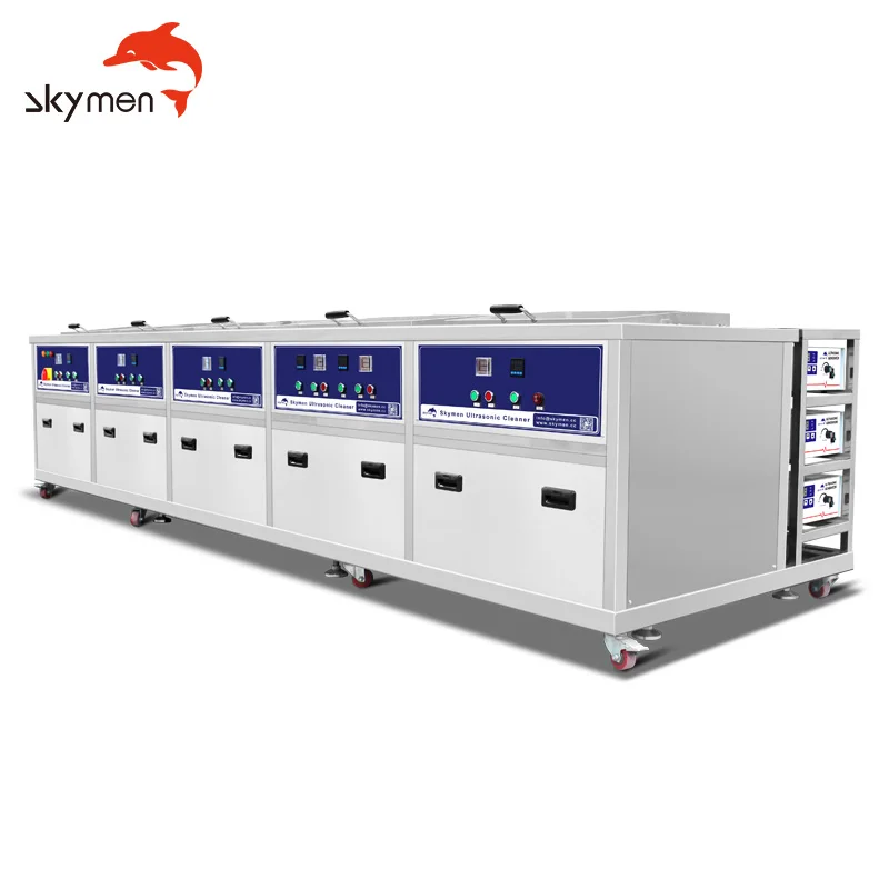 Five Tank 400L Large Capacity Deep Clean Rinse Bubbling Bubble Spray Dryer Oil Rust 80 KHz Industrial Ultrasonic Cleaner