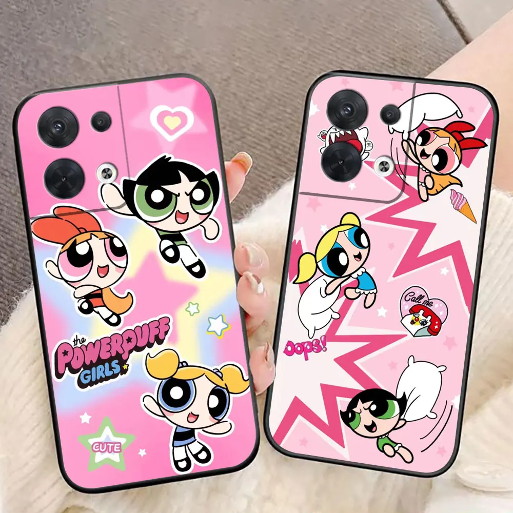 The P-Powerpuff Girls Cover Phone Case For OPPO RENO 11 11F 10 8T 8 7Z 7 6Z 6 5 5F 4 4F LITE PRO TPU Case Funda Coque Shell