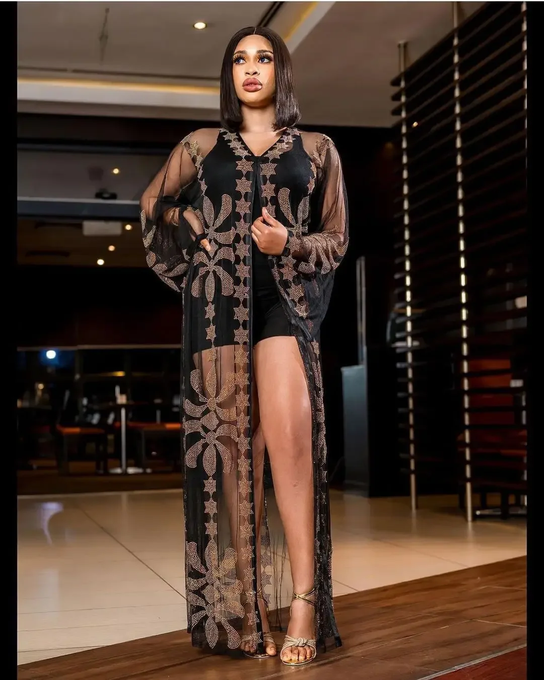 

African Clothes Women African Dresses for Women Black Christmas Dress Dashiki Sexy Mesh Diamonds Maxi Dress Party Clothes Robe