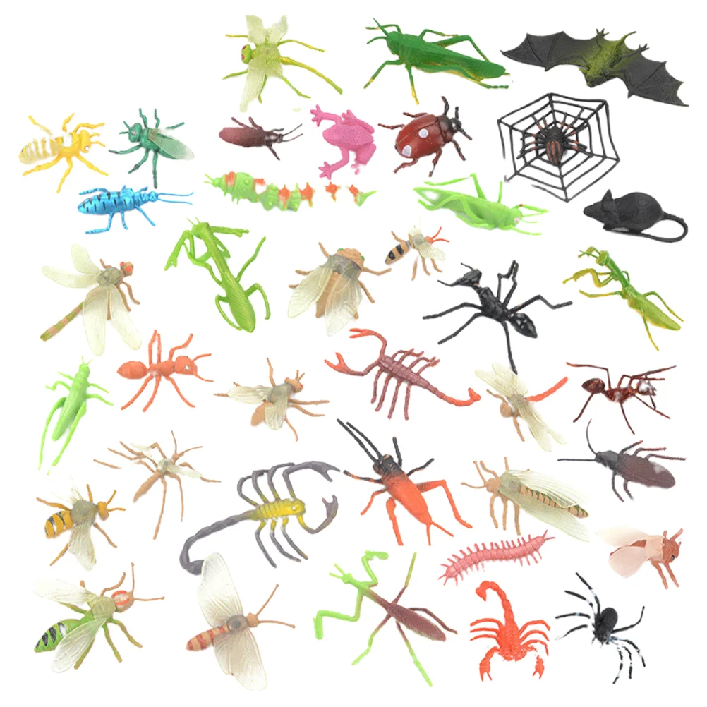 39 Pcs Insect Model Toys Realistic Bugs Figures Simulation Insects Mini Plastic Child