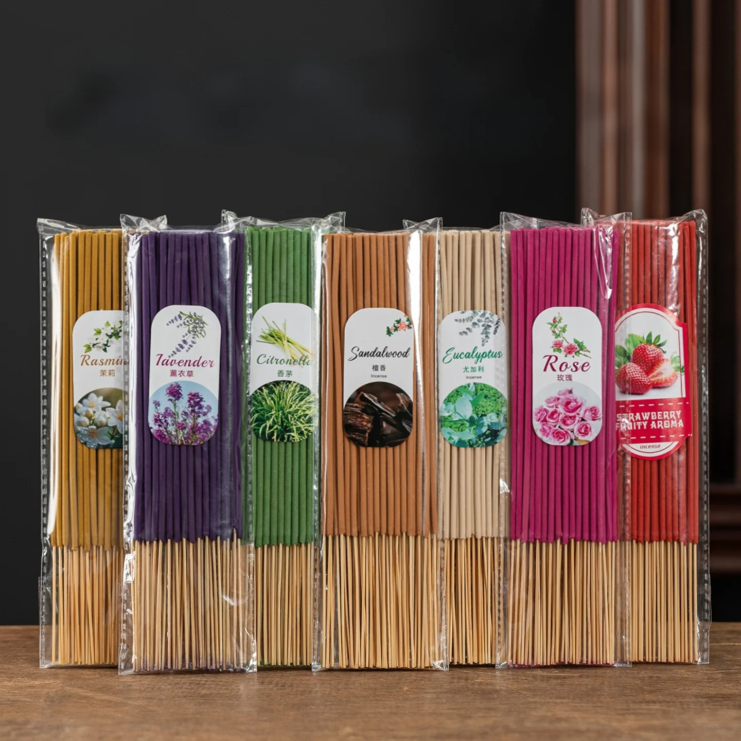 50 varillas de incienso con sabor a frutas, varillas de incienso cortas con aromas de coco, romero, lirio y fresa para uso en interiores, desodorización de inodoros y baños
