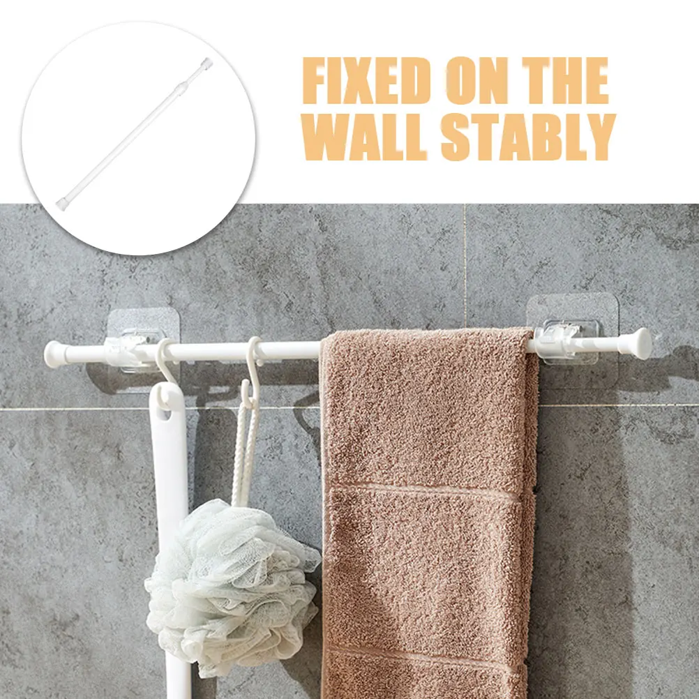 

Telescopic Curtain Rod Heavy Duty Tension Pole Adjustable Closet Rail Clothes Drying Window Shower Door Rod