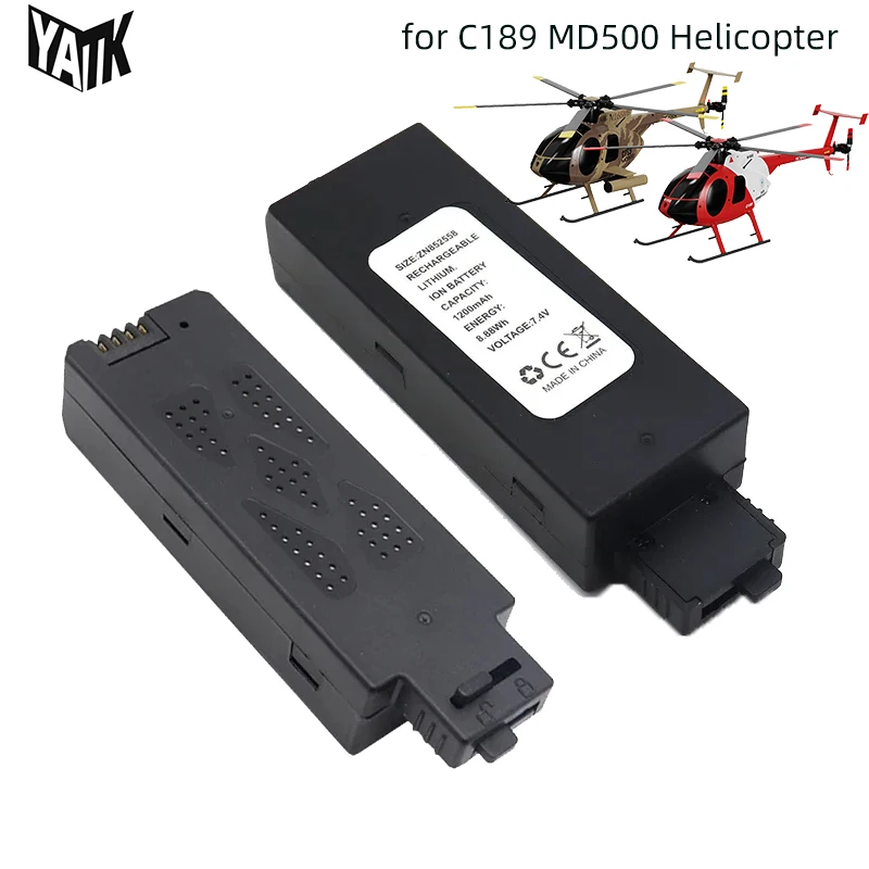 

Replacement of C189 MD500 RC Bird Helicopters Battery 7.4V 1200mAh Li-polymer Cells for RC Drone Accessories Parts