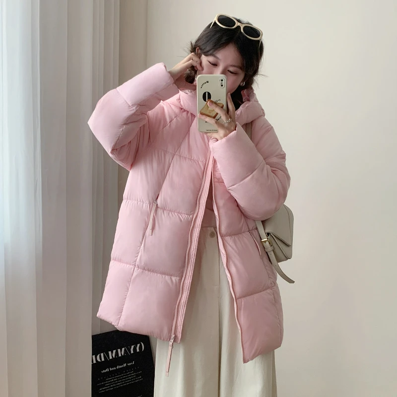 Thick Parkas Coat Jacket Women Zipper Casual Warm Coats Loose Spliced Pockets Hoodies Jackets Parka Sweet Autumn Winter