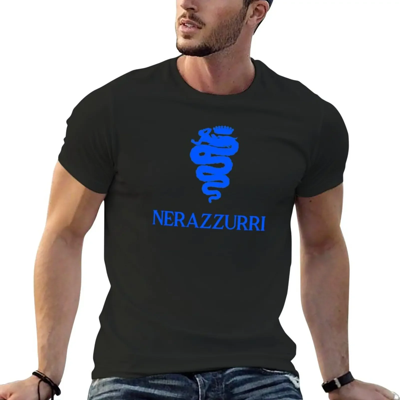 Nerazzurri T-Shirt summer tops plus size tops T-shirts for men cotton