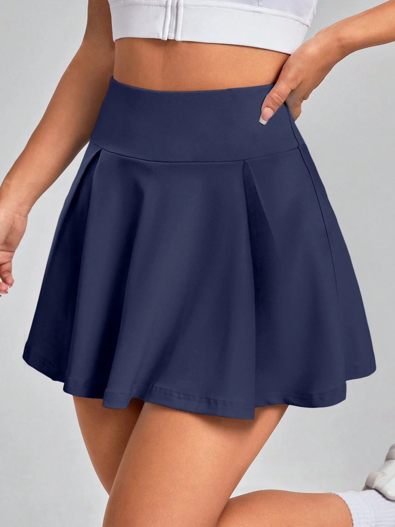 Ein Muss: Damen-Skort in Uni-Farbe für Reisen und Shopping, das leicht, bequem, blickdicht und vielseitig ist. – Detail 4
