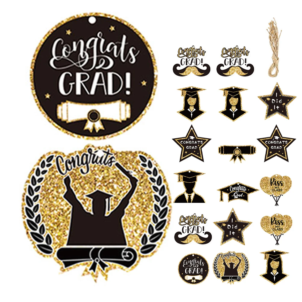 

Grad Paper Tag Graduation Decorative Sign Signs Hanging Card-tags Cutouts Centerpiece Ornament Decoration