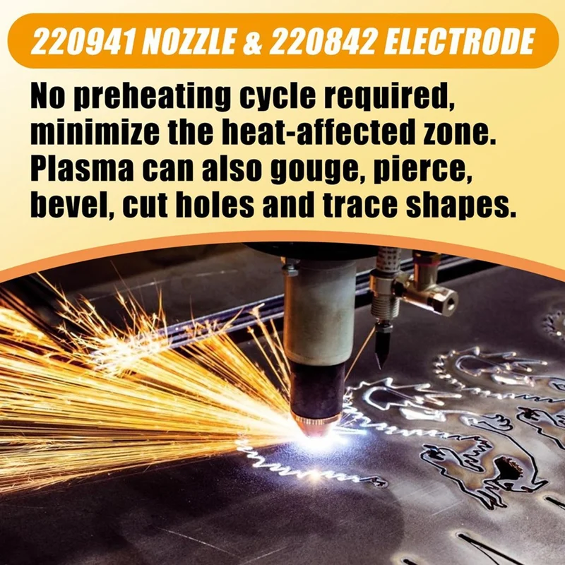 20 piezas 220941   Boquilla 45A y 20 piezas 220842   Consumibles de antorcha de corte por plasma compatibles con electrodos 45XP/65/85/105
