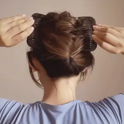 Peine mágico de plástico coreano para el cabello, cuerda elástica de perlas, doble fila, Invisible, horquilla de inserción fija, Tiara, herramientas de peinado