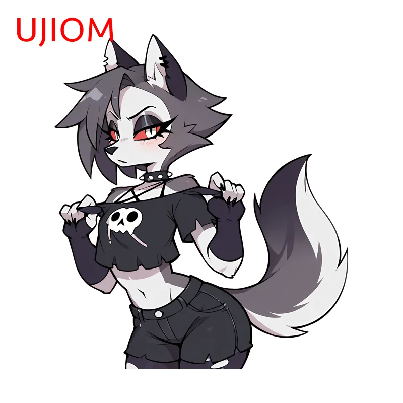 UJIOM Furry Loona Wall Stickers Cute Cartoon Vestibule Wardrobe Door Decals Personal Vinyl Smart Bedroom Accessories DIY