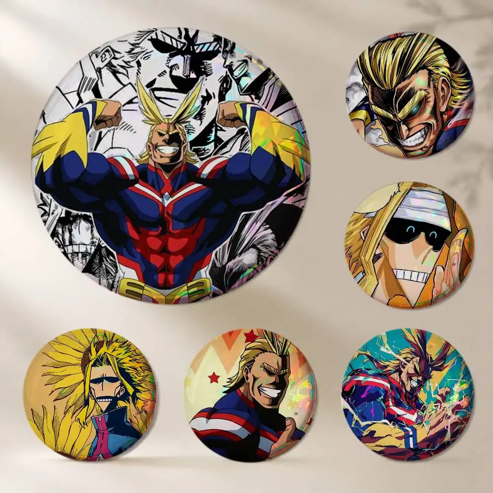 Cartoon Character All Might Brooches Cartoon Badge Pins Backpack Hat Accessories Friend Gift