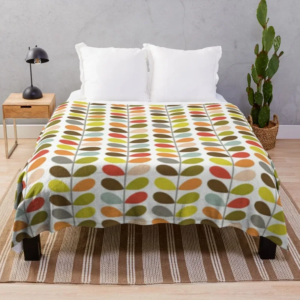 

orla kiely multi stem,kiely pattern, orla kiely design,colorful multi stem Throw Blanket