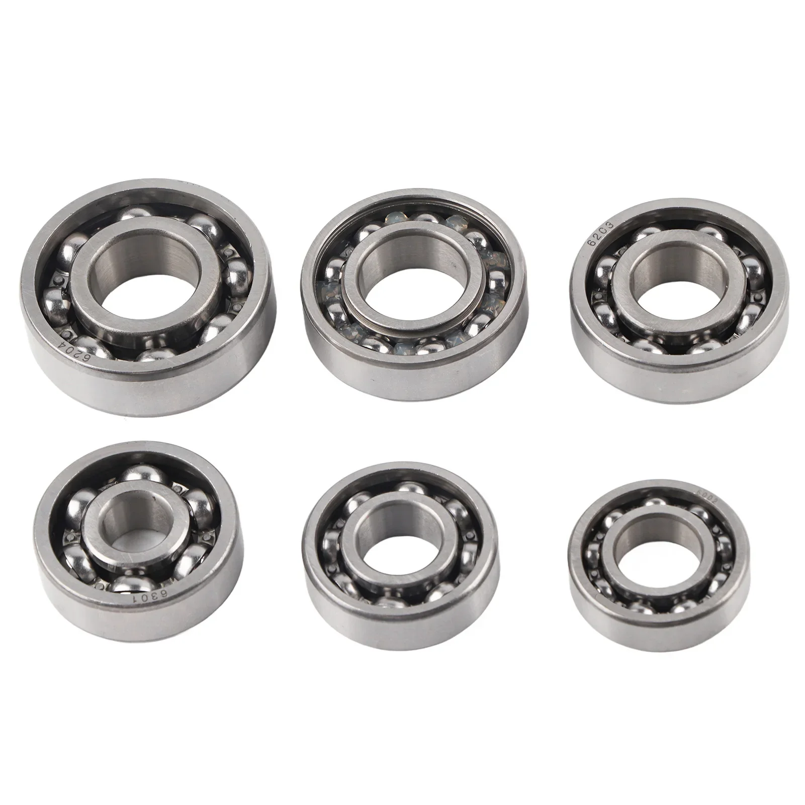 6Pcs Transmission Gearbox Bearing For GY6 50/80cc Scooter  For GY6 125cc 150cc Chinese 4-Stroke 152QMI 157QMJ ATV Moped Scooter