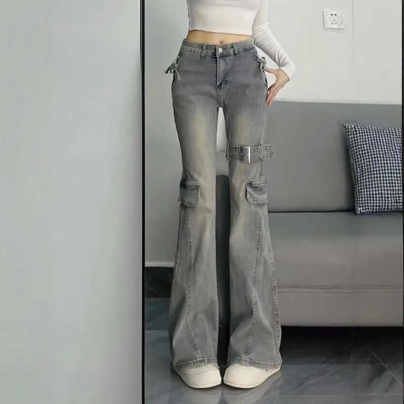 

Горячая новинка 2026: Женские джинсы с бантом и микро-клешем в стиле ретро, модные, универсальные, стройнящие, с высокой талией, для весны-лета