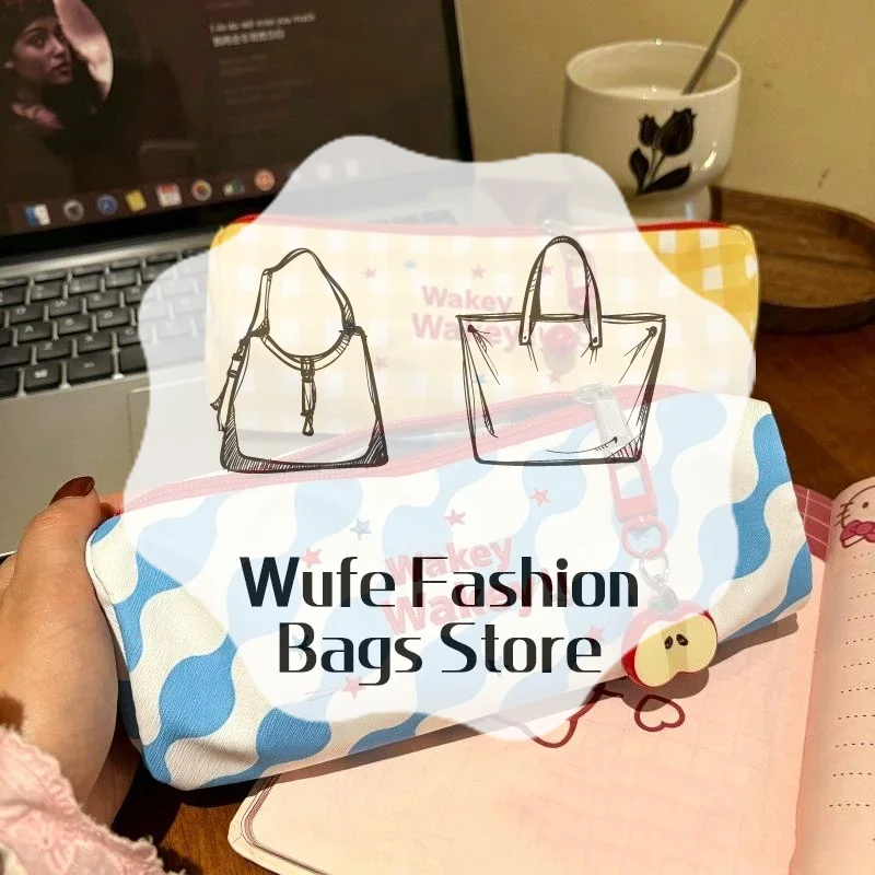 1Pcs Cute Dopamine Color Pencil Case Embroidered Large Capacity Pen Bag Stationery Bag School Supplies