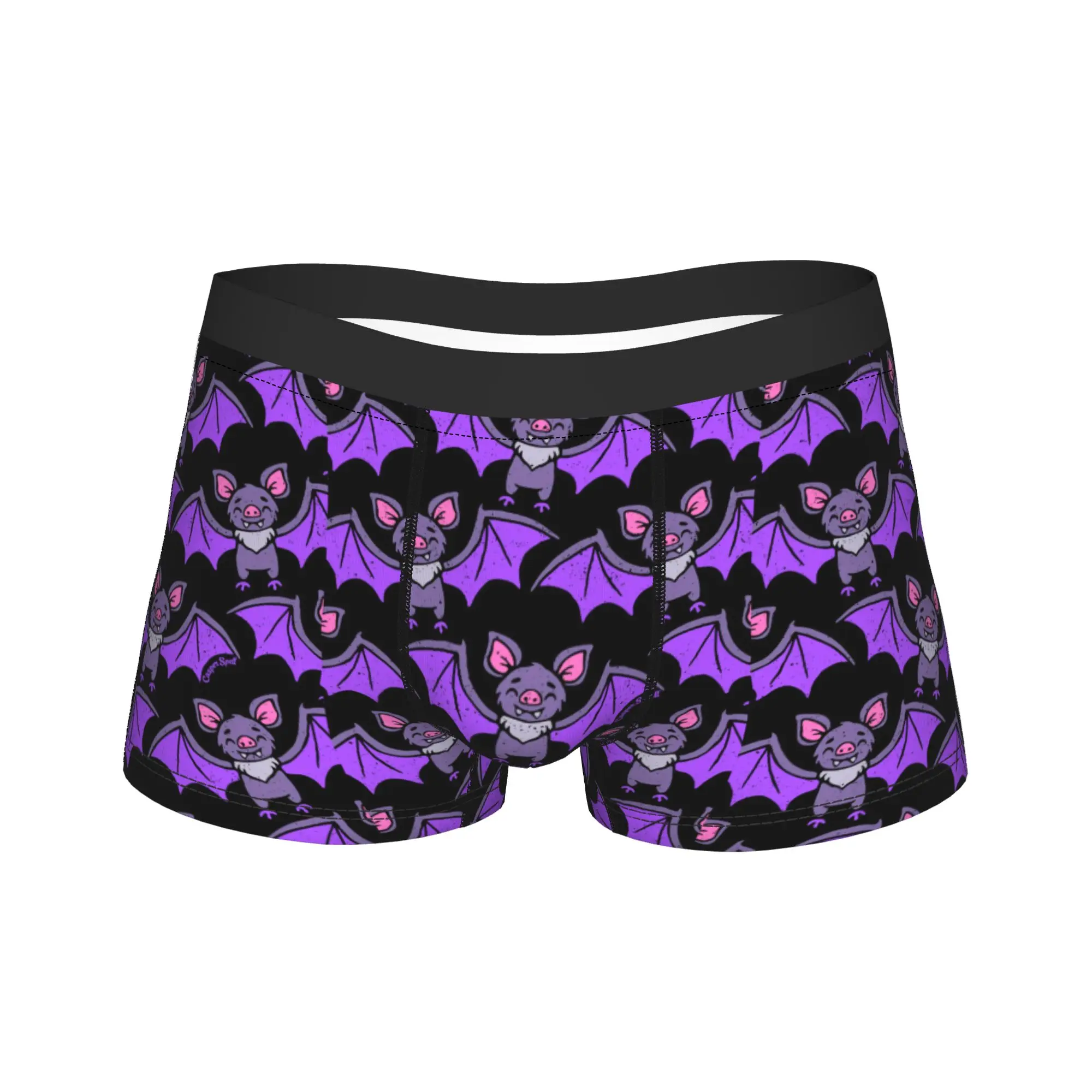Psychedelic Purple Bat Seamless Print Underwear  Elastic Underpants Design Boxer Brief For Man Pouch Plus Size Trunk