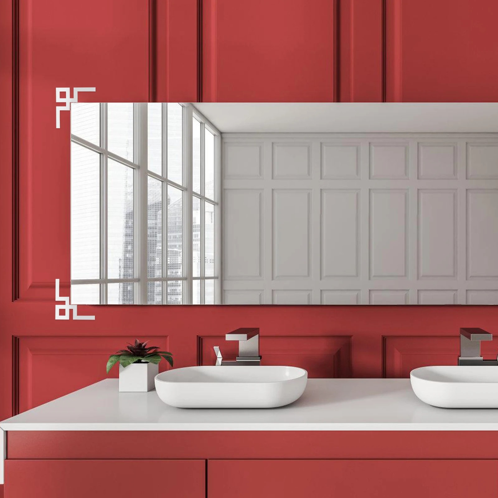 

4Pcs Corner Acrylic Mirror Wall Sticker Self Adhesive 3D Mirror Decals for Wall Decor Living Room Bedroom Cabinet