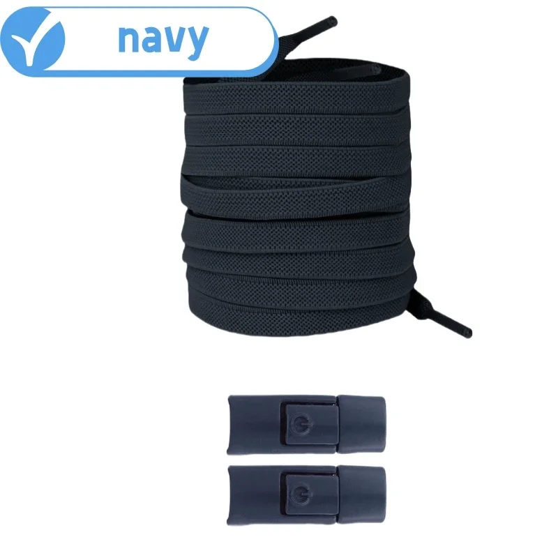 Nieuwe Zonder Banden Elastische Veters Geen Stropdas Veters Druk Lock Schoenveters Sneaker Kids Adult 8MM Verbrede Platte Schoenveter voor Schoenen