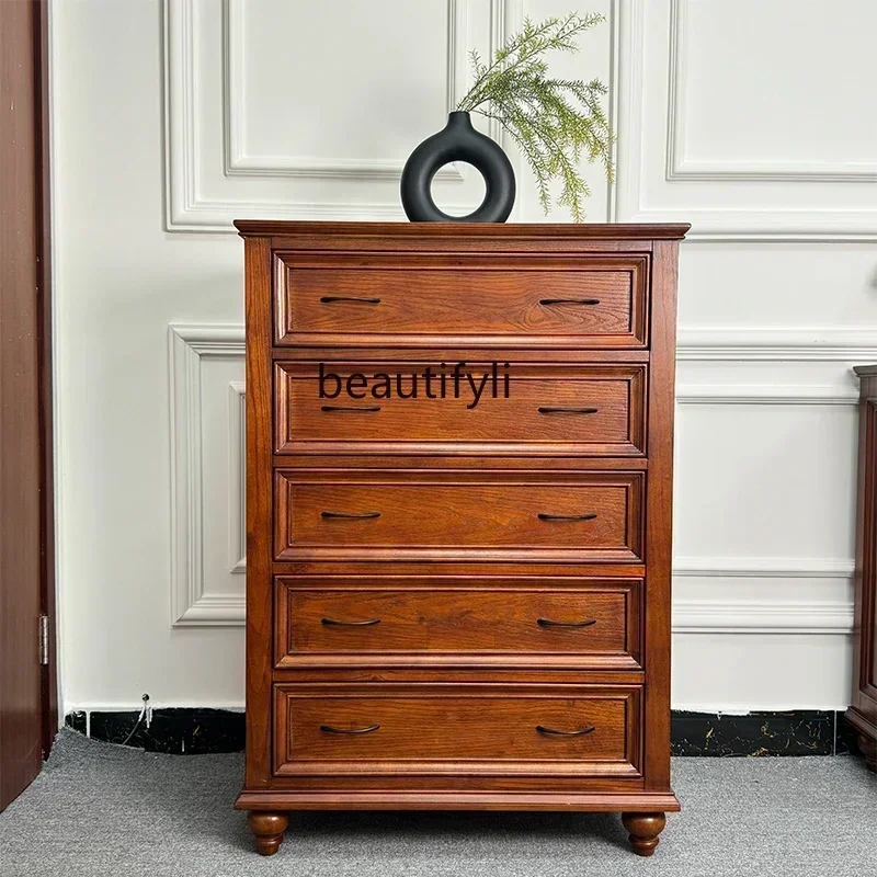 

HHHAmerican solid wood double door four side cabinet storage locker bedroom chest cabinet H