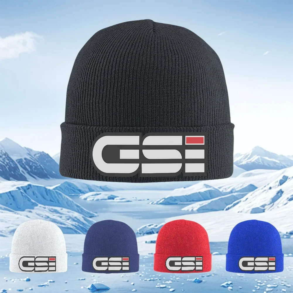 2026 Abstract shape GSI logo design. Men Women Unisex Knitted Hat Beanie Pullover Cap Winter Thermal Warm Christmas Outdoor Cycl